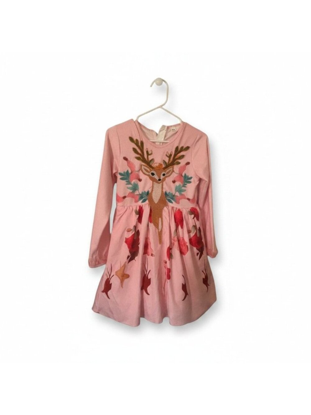 Girls Pink Christmas Reindeer Dress – Size 10/12